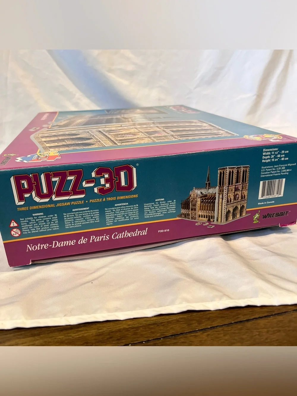 Wrebbit PUZZ-3D Notre Dame Cathedral 952 Piece Complete Puzzle